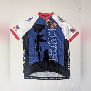 Pactimo HONOR RIDE SHORT SLEEVE FULL ZIP ROAD RACE CYCLING JERSEY Size XL